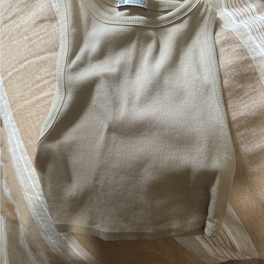 Zara Gray Sleeveless Crop Tank